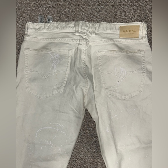 Guess paint splatter white jeans size 36W 32L - Picture 3 of 5